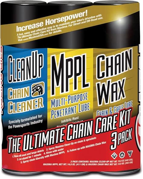 Maxima 70 749203 3pk Chain Wax Ultimate Chain Care Aerosol Combo Kit Pack Of 3