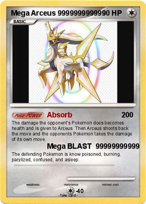 Pokémon Mega Arceus 999999999999 999999999999 Absorb My Pokemon Card