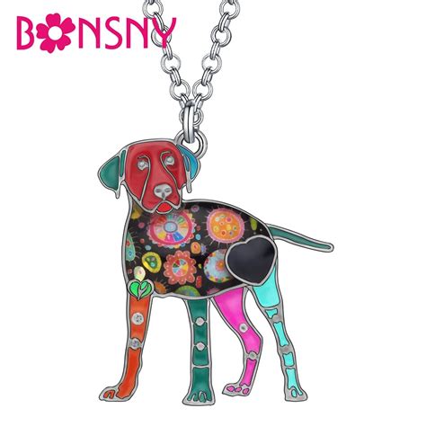 Bonsny Emaye Ala M Rhinestone Labrador K Pek Kolye Kolye Hayvan Fig Rl