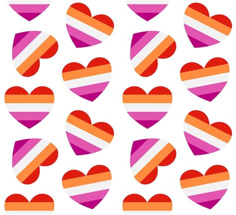 Premium Vector Vector Seamless Pattern Of Lesbian Lgbt Flag Hearts