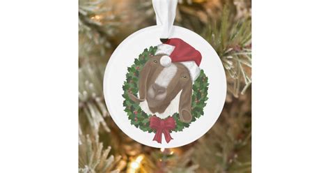 Round Christmas Goat Ornament | Zazzle