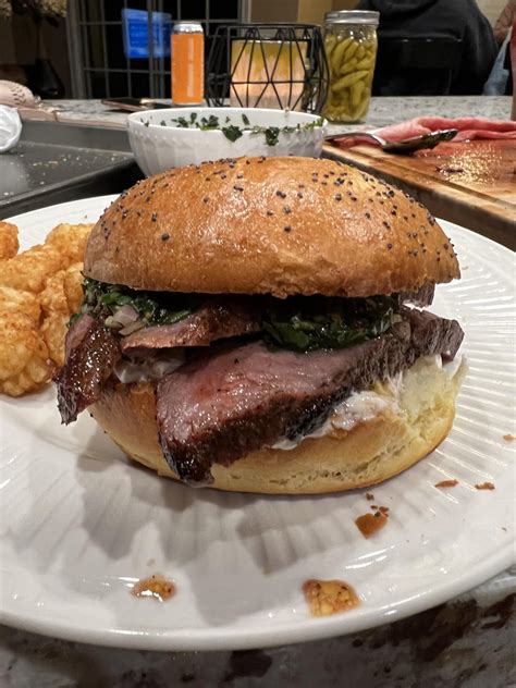 Sous Vide Tri Tip 5 Hours At 135° With Some Homemade Milk Buns Basil