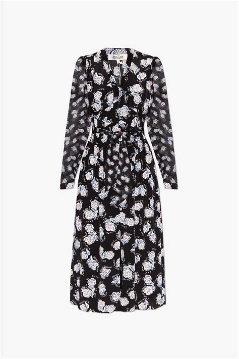 Diane Von Furstenberg Erica Dress With Floral Motif In White Lyst