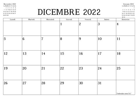 Calendari E Agende Stampabili Per Il Mese Dicembre A A In Pdf E