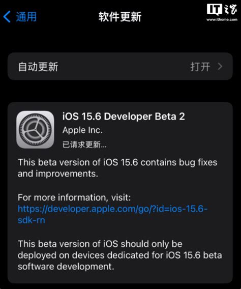 苹果 Ios Ipados 15 6 开发者预览版 Beta 2 发布 反馈 版本号 Tech