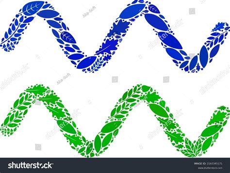 Nature Sinusoid Wave Icon Composition Herbal Stock Vector Royalty Free