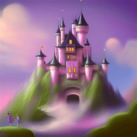 Fairytale Castle In The Clouds With Princess Dancing Creative Fabrica