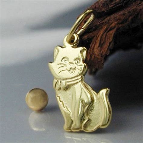 Colgante Lindo Gato Oro De 8K Etsy