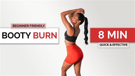 8 Min Booty Burn Workout Quick And Effective Booty Workout At Home Beginner Friendly Kaji