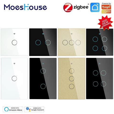 Moes ZigBee interruptor de luz inteligente dispositivo táctil de pared