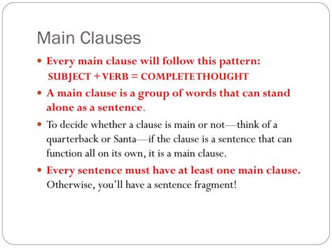 Ppt Main And Subordinate Clauses Powerpoint Presentation Free Download Id2512009