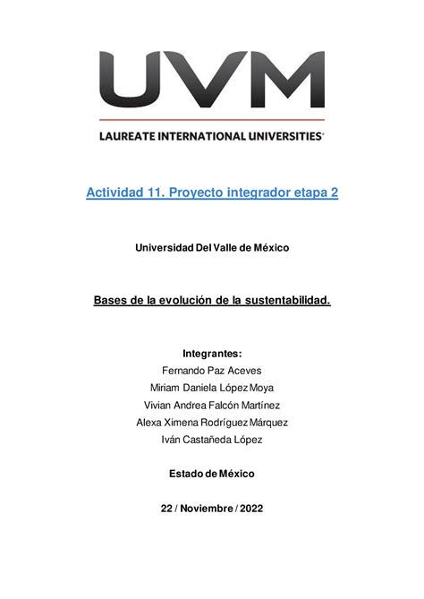 A11 Equipo 1 ACTV 11 BASES DE LA EVOLUCION Actividad 11 Proyecto