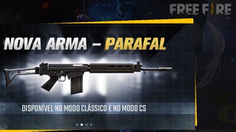 Arma Parafal no Free Fire item pode sofrer alterações no jogo da Garena