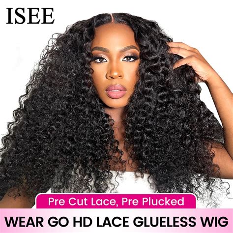 Isee Hair Mongolian Kinky Curly Wig Glueless Hair Wig Mongolian Kinky