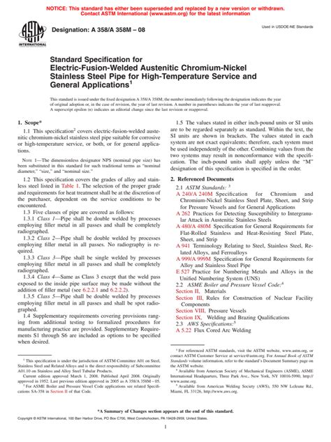 Astm A A M Standard Specification For Electric Fusion Welded