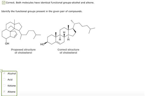 Solved Correct Both Molecules Have Identical Functional