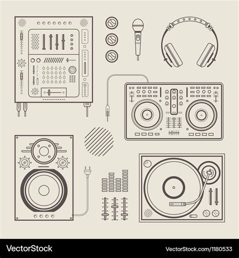 Dj Icons Royalty Free Vector Image Vectorstock