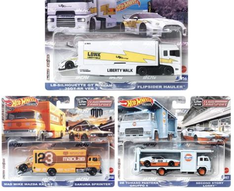 Hot Wheels Team Transport Lbwk R Gtr Mazda Rx Gulf Pantera Flipside Hauler Second