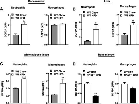 Hfd Modulates Ros Production By Immune Cells A Ros Production By