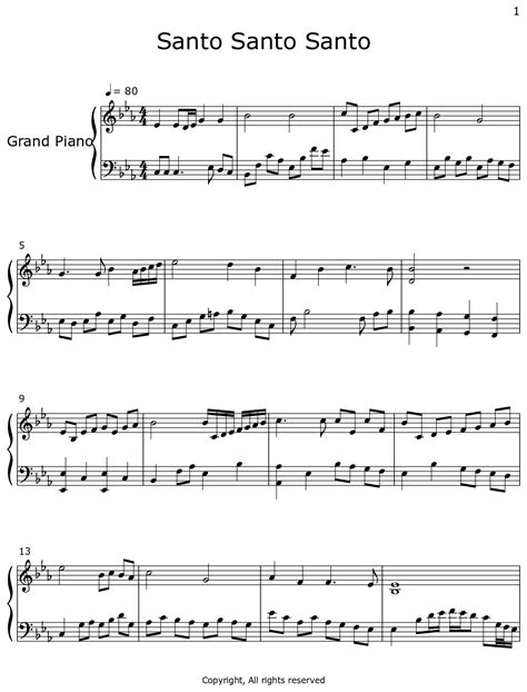 Santo Santo Santo - Sheet music for Piano