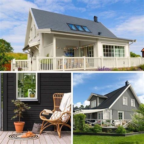 Four Different Pictures Of Houses With Porches And Windows