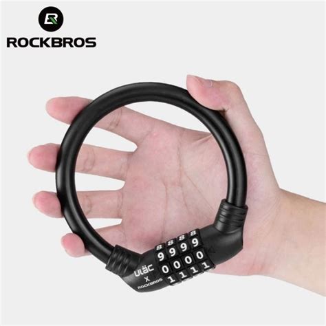 Rockbros Bike Bicycle Lock Pvc Soft Steel Cable Zinc Alloy Cylinder