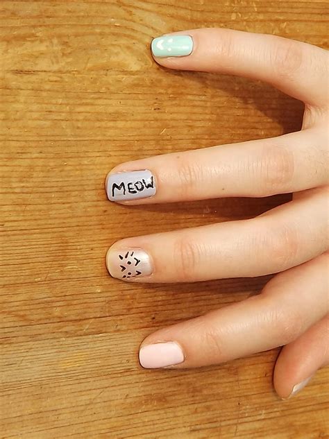 Pastel Cat Nails · How To Paint An Animal Nail · Beauty On Cut Out Keep