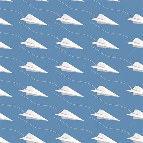 Seamless Paper Airplane Pattern Tile Illustrated Pattern Vector Tile