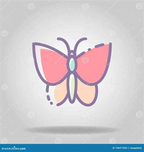 Butterfly Icon Or Logo In Pastel Color Stock Vector Illustration Of