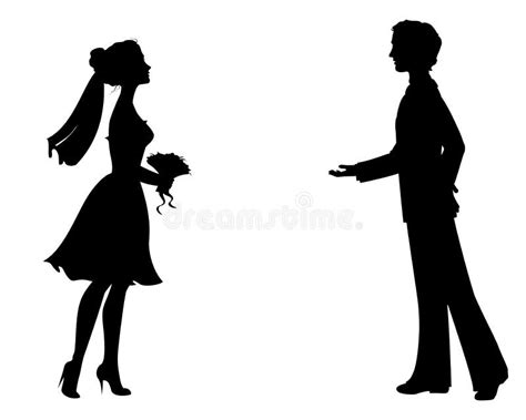 Silhouette Of Bride Stock Vector Illustration Of Wedding 39648495