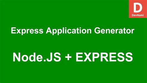 Express Js How To Create Node Js Apps With Express Generator Youtube