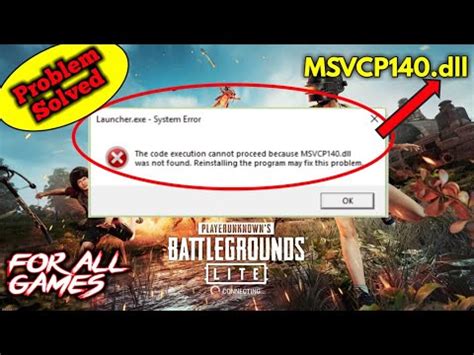 Msvcp Dll Error Pubg Problem Solved Problem While Installing Game