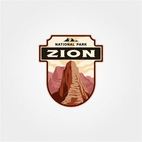 Premium Vector Zion National Park Vintage Logo Patch Vector Print Illustration Design