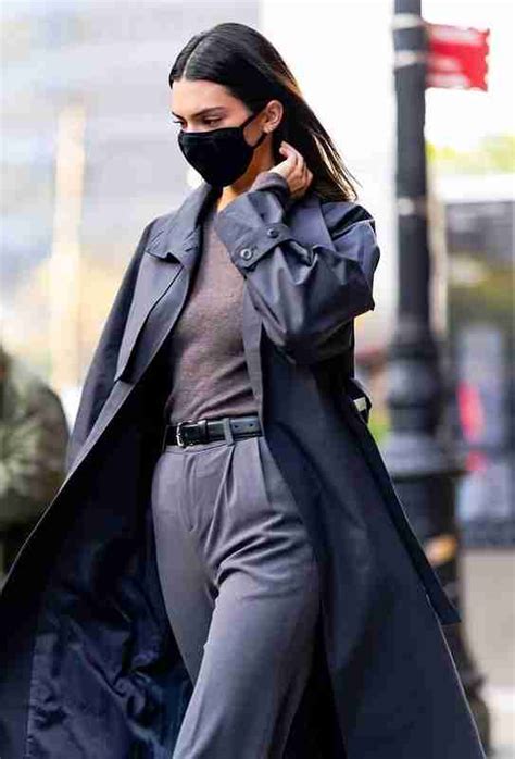 Kendall Jenner Gray Trench Coat Movie Leather Jackets