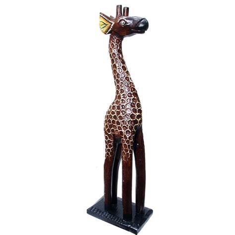 Shop Hand Carved Textured Wooden Giraffe Statue Indonesia Free