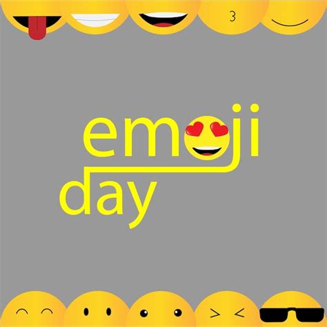 Premium Vector World Emoji Day Greeting Card