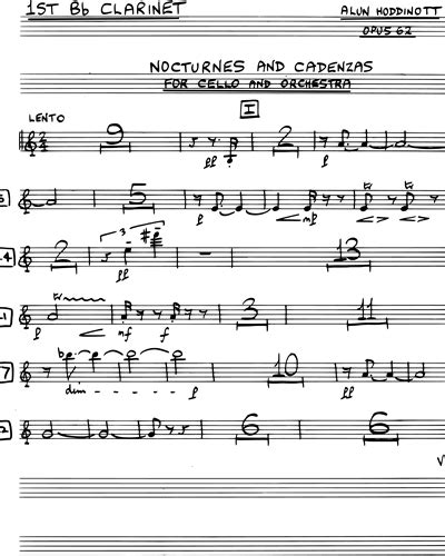 Nocturnes And Cadenzas Clarinet In Bb 1 Sheet Music By Alun Hoddinott