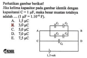 Rumus Kapasitas Kapasitor C Muatan Q Dan Energi W Yang