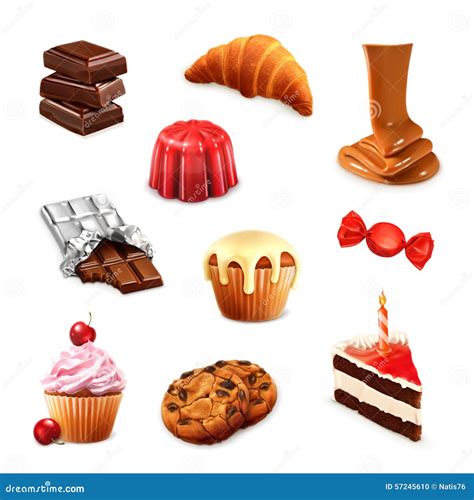 Confectionery Vector Set Stock Vector Illustration Of Gourmet 57245610