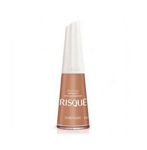 Esmalte Risque Fast Fashion Ouro Nude Unhas Unhas Decoradas Esmalte Colorido Esmalte