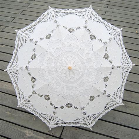 Parasols Blanc Ivoire Mariage Parapluie Dentelle Soleil Parapluie Nuage