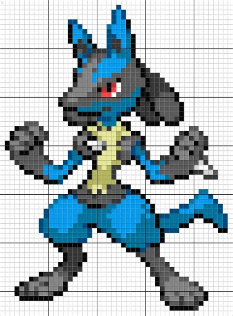 Lucario Pokemon Pixel Art Pattern Pixel Art Pokemon Pixel Art Grid Pixel Art Pattern