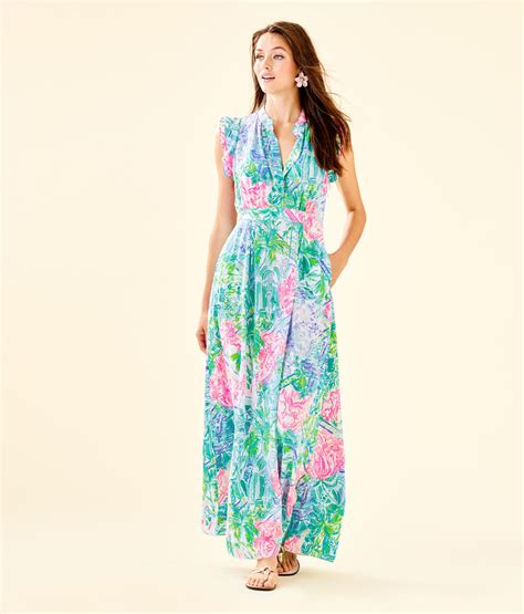 Lilly Pulitzer Palm Beach Silk Maxi Dress In Multi Bohemian Queen | ModeSens