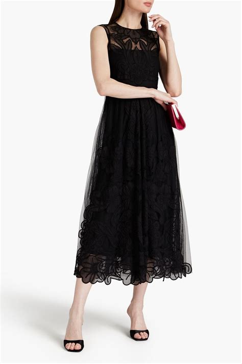 Redvalentino Point Desprit And Guipure Lace Midi Dress The Outnet