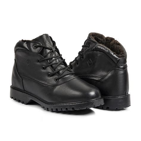 BOTA MASCULINA FORRADA LÃ E IMPERMEÁVEL PARA NEVE FRANKFURT PRETA