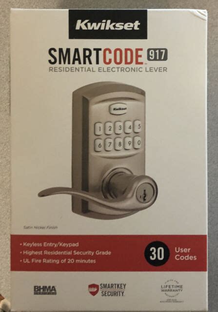 Kwikset Smartcode 917 Entry Traditional Residential Electronic Lever