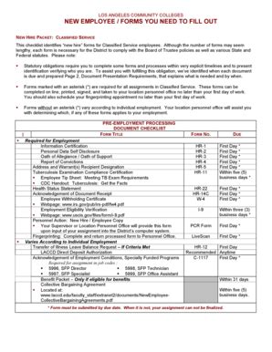 Fillable Online Laccd FormPacket Classified Los Angeles Community