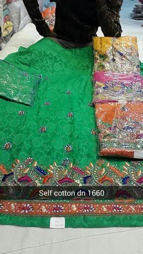 Embroidered Unstitched Cotton Suit At Rs 1200 Unstitched Salwar Suit