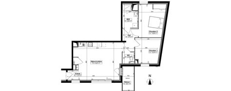 Plan appartement T3 de 66 15 m² neuf à Brest résidence Oh Activ