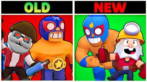 Brawl Stars All Brawlers Remodels Old Vs New Youtube